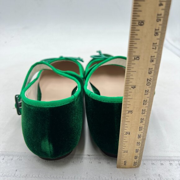 miss left Women Bowknot Ankle Strap Mary Jane Classic Closed Round Toe Green - Picture 5 of 8